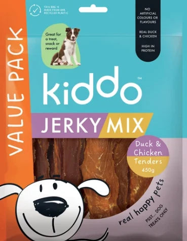 Kazoo KIDDO - Jerky Mix Chicken & Duck 450G - Pets Wonderland