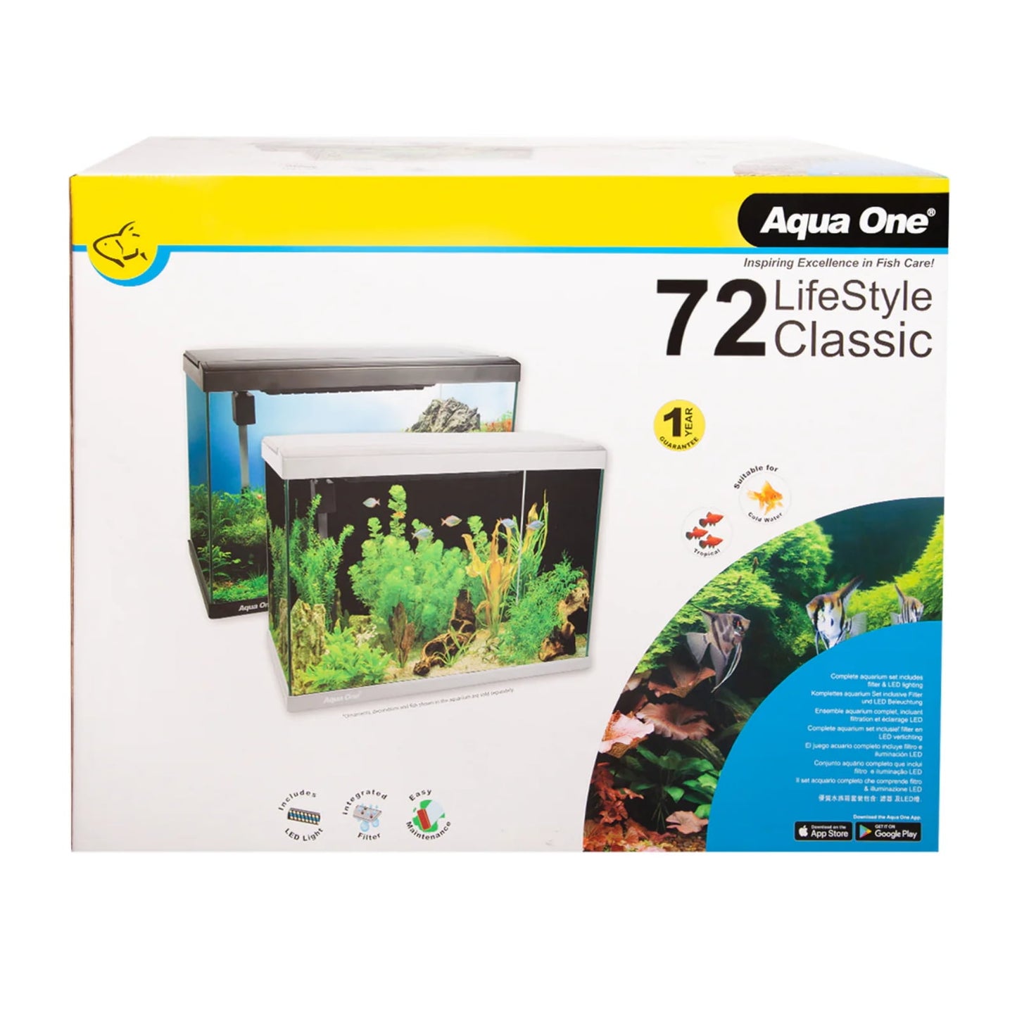 Aqua One - 72L Lifestyle Classic Aquarium Black - Pets Wonderland