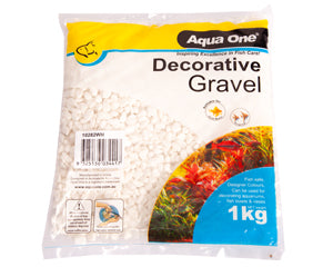 Aqua One - Decorative Gravel White 1kg - Pets Wonderland