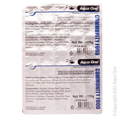 Aqua One - Frozen Community Food 110g - Pets Wonderland