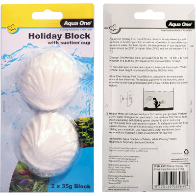 Aqua One - Block Holiday Fish Food with Suction Cups - Pets Wonderland