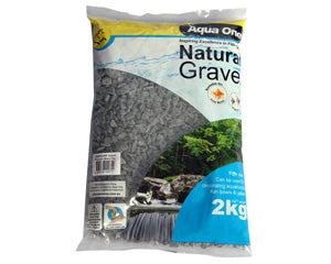 Aqua One - Natural Gravel Phantom Black 2kg - Pets Wonderland