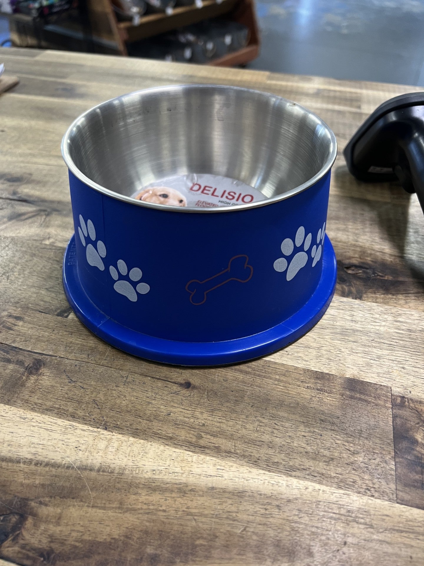 Delisio - Elevated Stainless Steel Bowl Dark Blue 800ml - Pets Wonderland