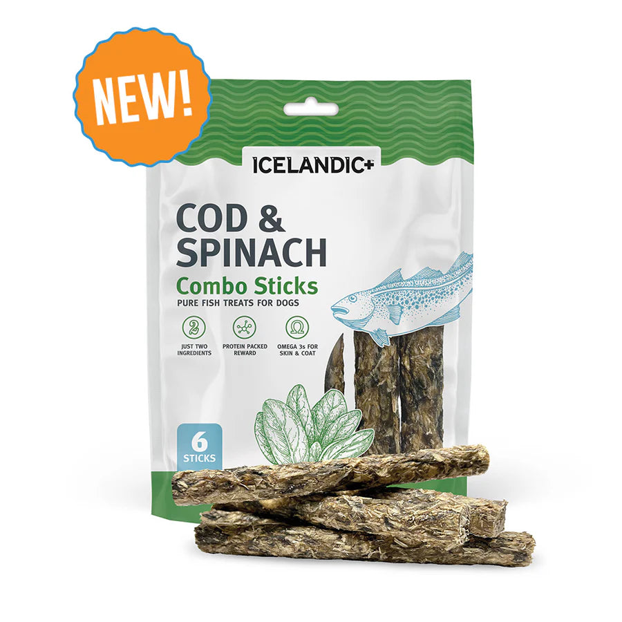 Icelandic - Cod & Spinach Combo Sticks - Pets Wonderland