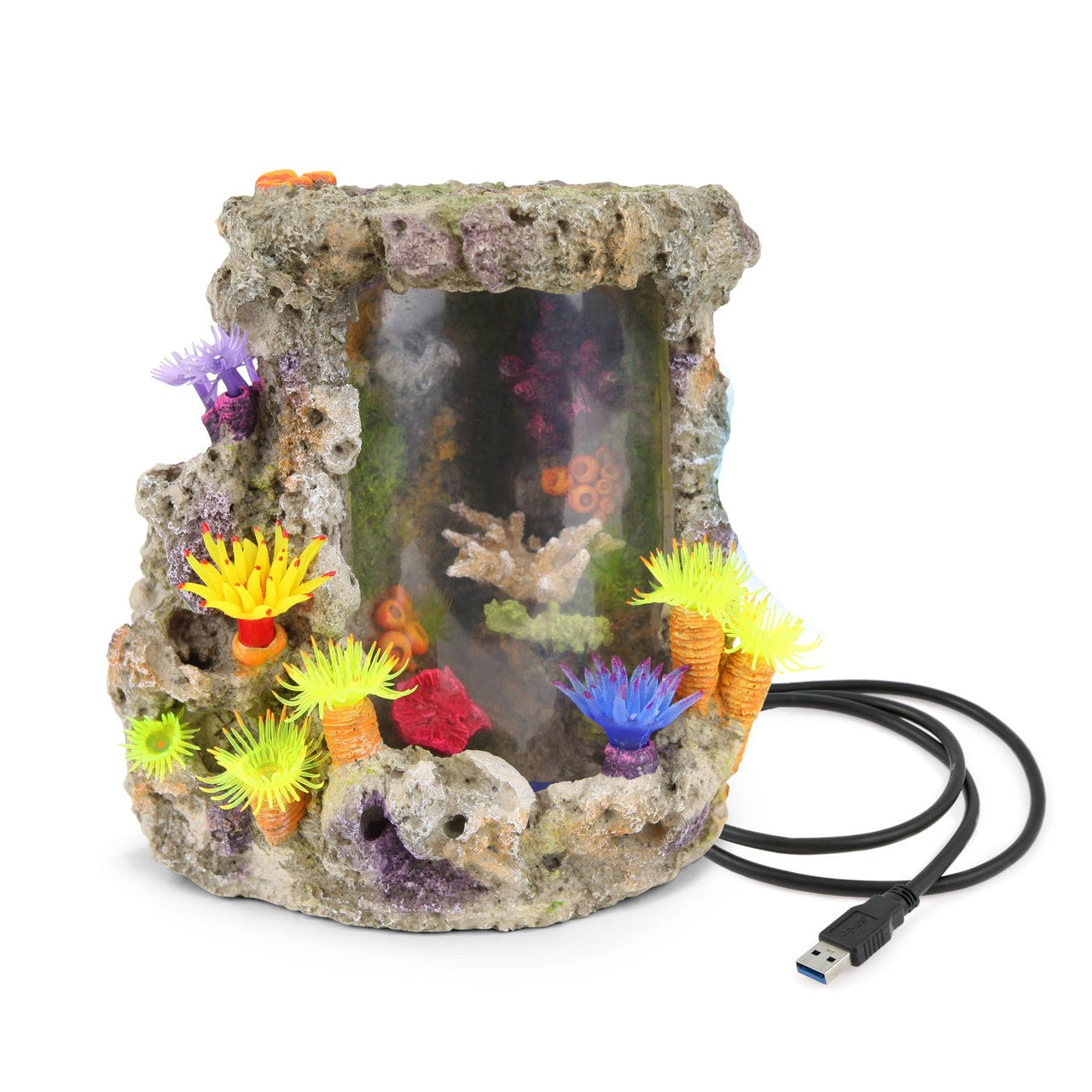 Kazoo - Ornament Led Coral Centrepiece W/ Plants Air Medium - Pets Wonderland