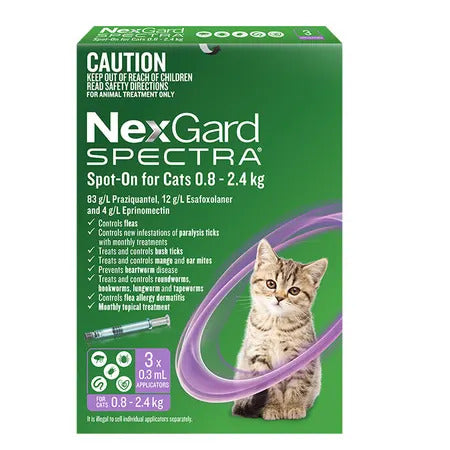 Nexgard Spectra - Cat Spot On 0.8 - 2.5Kg - Pets Wonderland