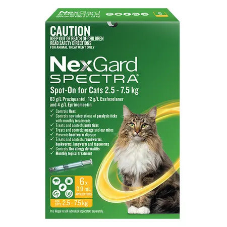 Nexgard Spectra - Cat Spot On 2.5 - 7.5kg - Pets Wonderland
