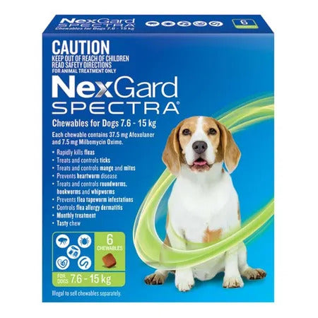Nexgard Spectra - 7.6-15kg (Green) - Pets Wonderland