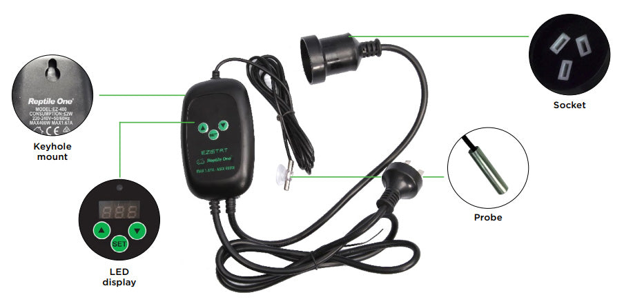 Reptile One - Ezistat Thermostat (400W) - Pets Wonderland