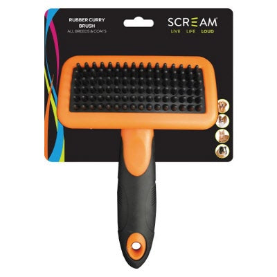 Scream - Small Rubber Curry Brush - Pets Wonderland