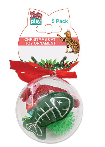 Kitty Play - Christmas Cat Toy Ornament 5PK - Pets Wonderland
