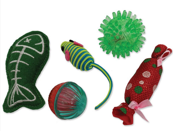 Kitty Play - Christmas Cat Toy Ornament 5PK - Pets Wonderland
