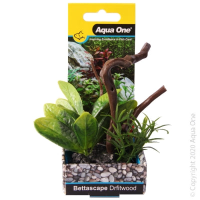 Aqua One - Bettascape Lily Leaf On Driftwood Green