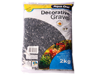 Aqua One - Decorative Gravel Black 2kg