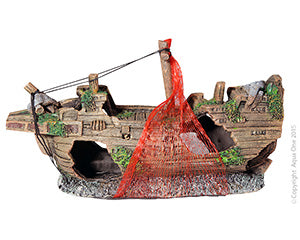 Aqua One - Ornament Shipwreck With Net Small