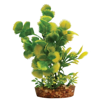 Aqua One - Plastic Plant Yellow Hottonia With Gravel Base