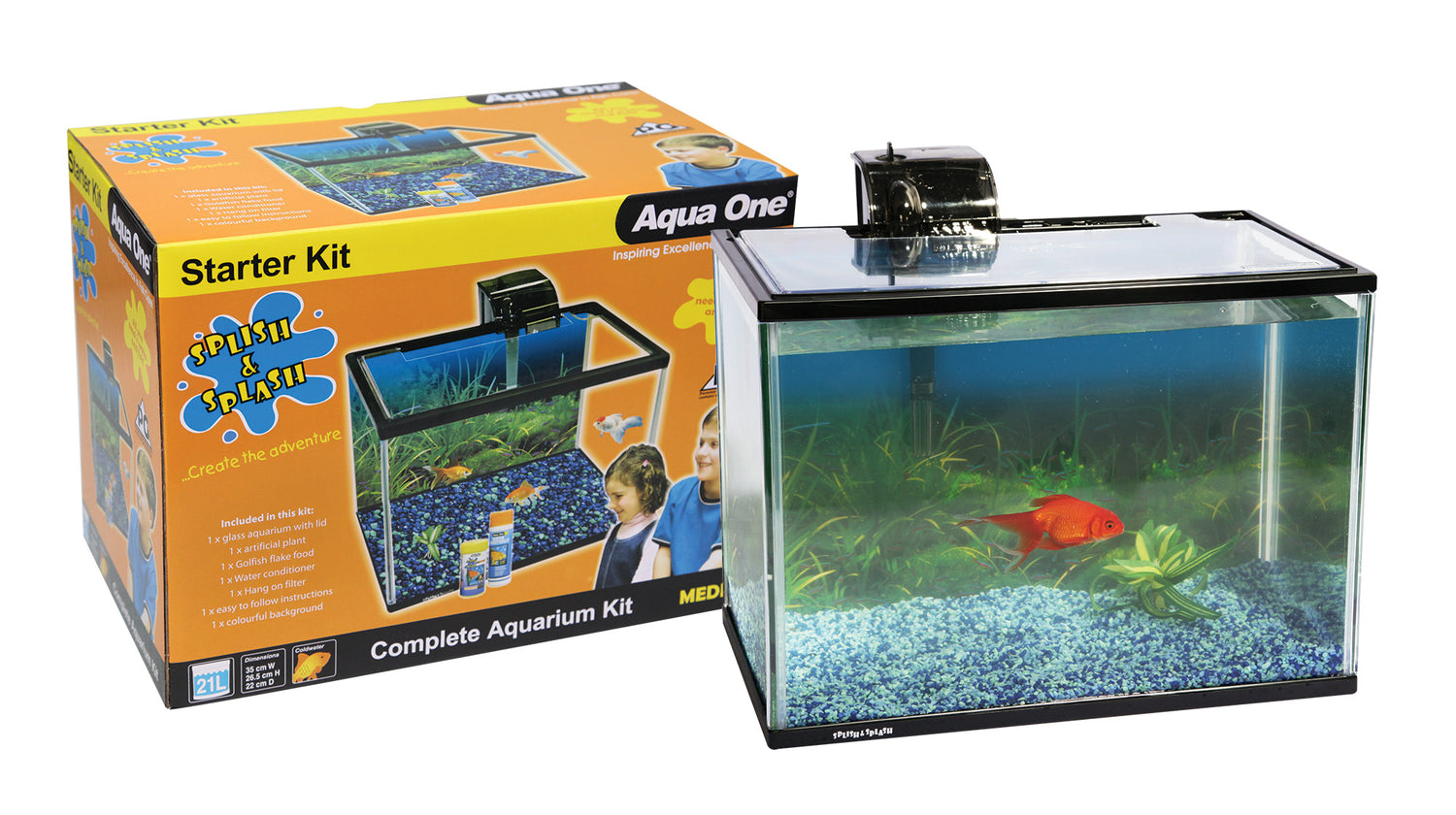 Aqua One - Aquarium Splish Splash Starter Kit 21L Medium - Pets Wonderland