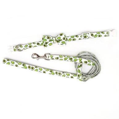 Pet Accessories - Avocado Dog Collar W/ Bowtie Lead Set Small