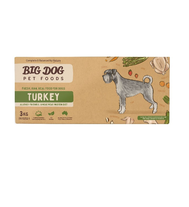 Bigdog - Dogs Raw Food Turkey 3kg