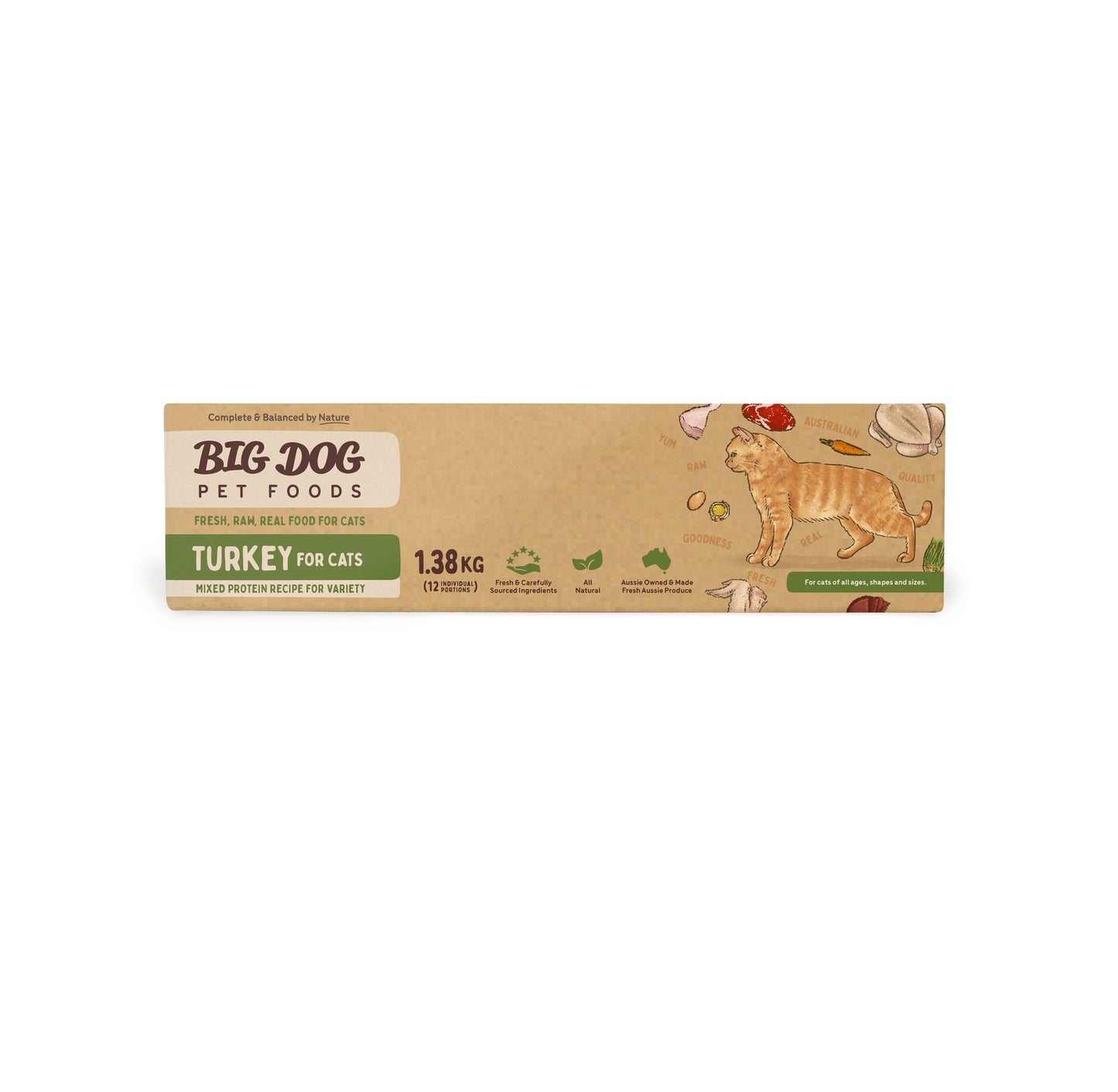 Bigdog - Cats Raw Food Turkey 1.38kg