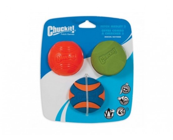 Chuck It - Fetch Medley Balls Medium 3 Pack - Pets Wonderland