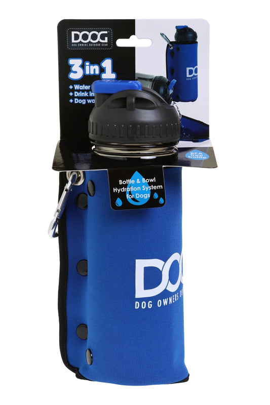 Doog - 3In1 Water Bottle & Bowl Blue - Pets Wonderland