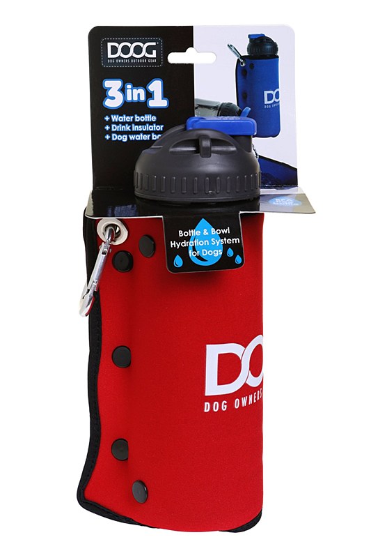Doog - 3In1 Water Bottle & Bowl Red - Pets Wonderland