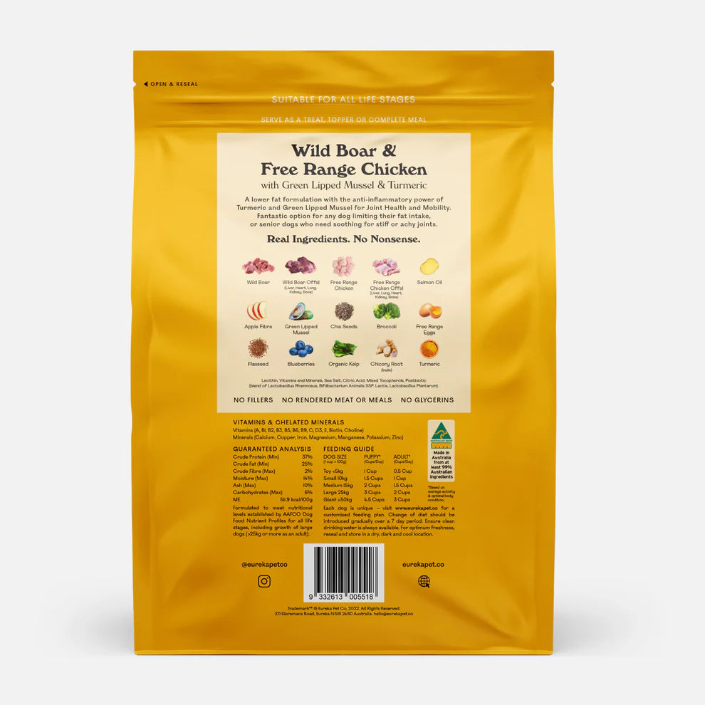 Eureka - Air Dried Wild Boar & Chicken 800g - Pets Wonderland