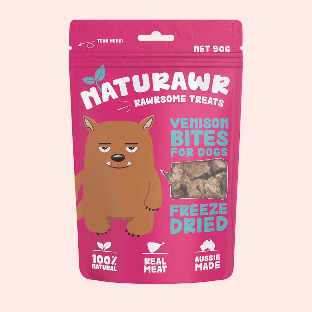 Naturawr - Freeze Dried Venison Bites Treats 50g - Pets Wonderland