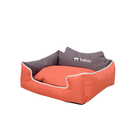 Furkidz - Premier Bed Orange & Brown Medium - Pets Wonderland