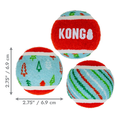 KONG -  Holiday Squeakair Tennis Ball 6PK - Pets Wonderland
