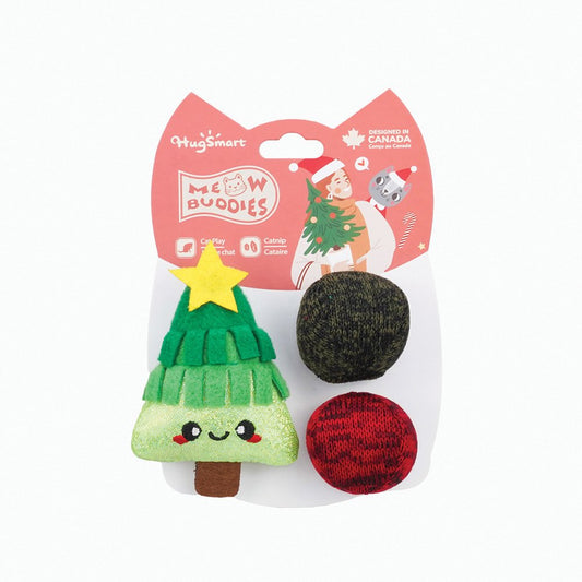 Hugsmart - Meow Buddies Christmas Tree & Balls 3pk - Pets Wonderland
