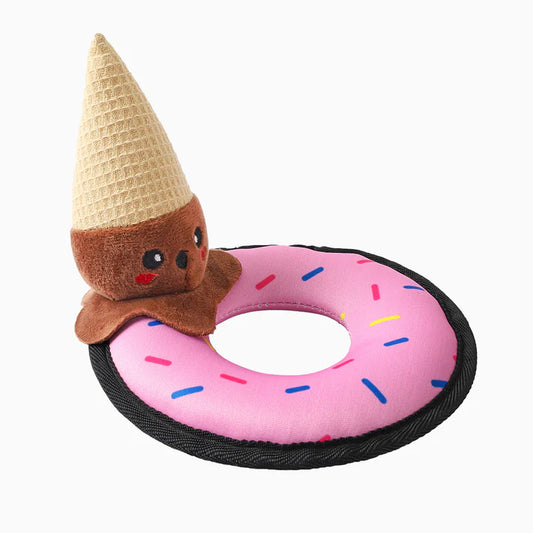 Hugsmart - Fuzzy Friendz Summer Floatie Ice Cream Dog Toy - Pets Wonderland