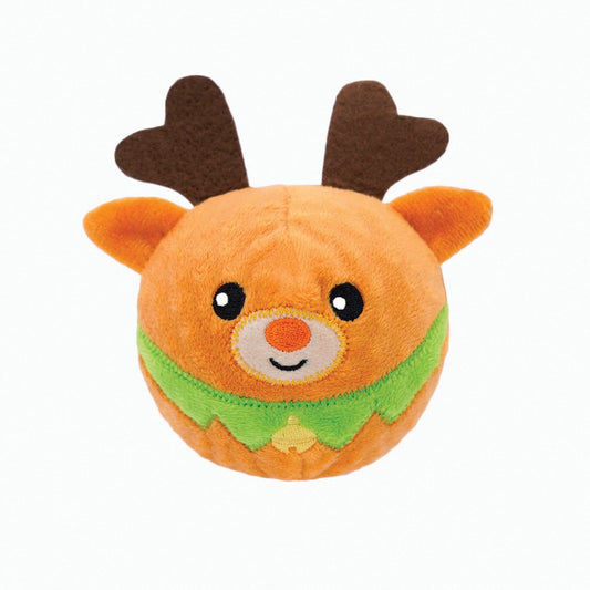 Hugsmart - Super Ball Happy Woofmas Reindeer Dog Toy - Pets Wonderland