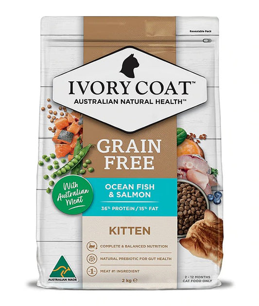 Ivory Coat - Grain Free Kitten Salmon & Oceanfish 2kg - Pets Wonderland