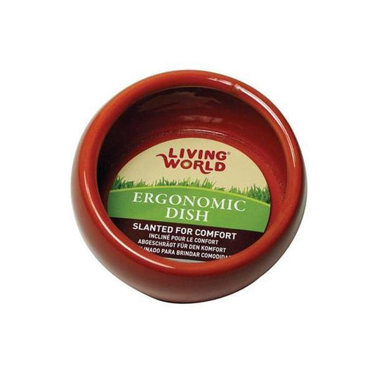 Living World - Ceramic Ergonomic Pet Dish Terracotta