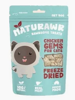 Naturawr - Freeze Dried Chicken Gems Cat Treats 50g - Pets Wonderland