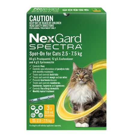 Nexgard Spectra - Cat Spot On 2.5 - 7.5kg