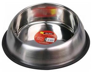 Pet One - Feed Retaining Anti-Skid & Anti-Tip Stainless Steel Bowl - Pets Wonderland