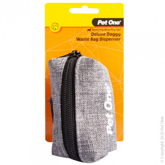 Pet One - Doggy Waste Bag Dispenser Fabric Grey - Pets Wonderland