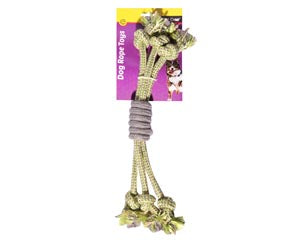 Pet One - Dog Toy 3 Rope Spiral Grip Green & Grey - Pets Wonderland