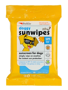Petkin - Doggy Sunwipes SPF15* 20 Pack - Pets Wonderland