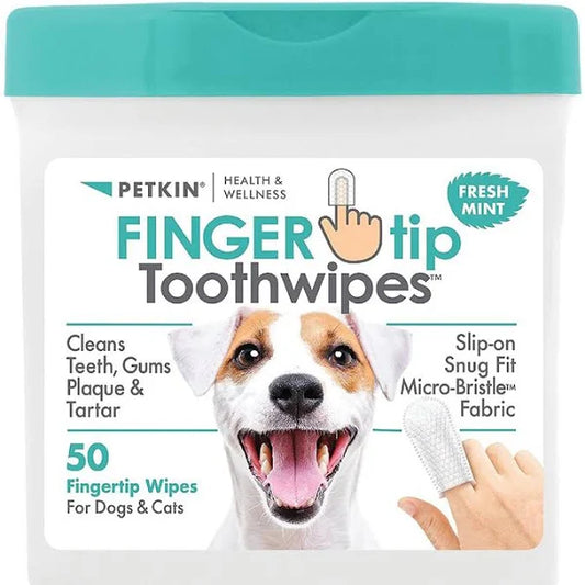 Petkin - Fingertip Tooth Wipes 40 Pack - Pets Wonderland