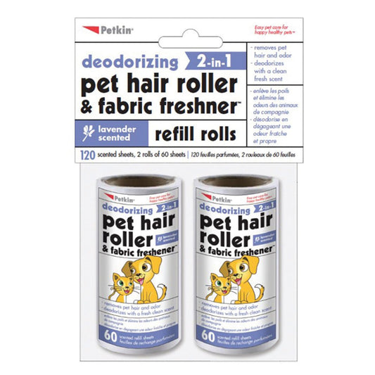 Petkin - Pet Lint Hair Roller Lavender 60 Sheets 2 Pack - Pets Wonderland