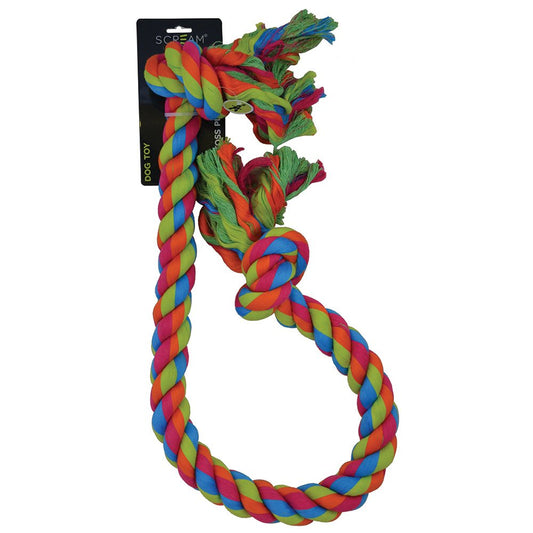 Scream - 2 Knot Jumbo Rope Dog Toy - Pets Wonderland