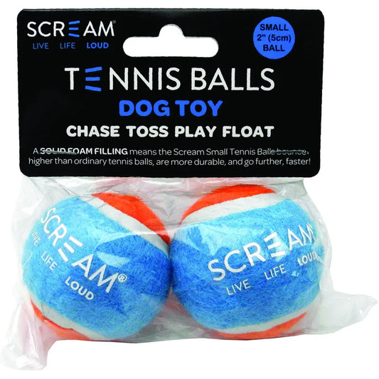 Scream - Small Tennis Ball 2 Pack - Pets Wonderland