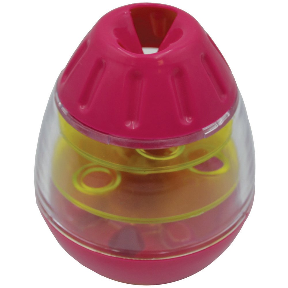 Scream - Cat Toy Tip & Roll Treat Dispenser Pink/Green