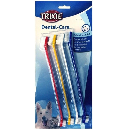 Trixie - 4 Pack Toothbrush Set For Dogs - Pets Wonderland