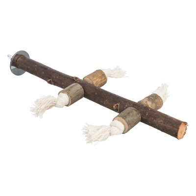 Trixie - Natural Wood Perch W/ Cotton Ropes