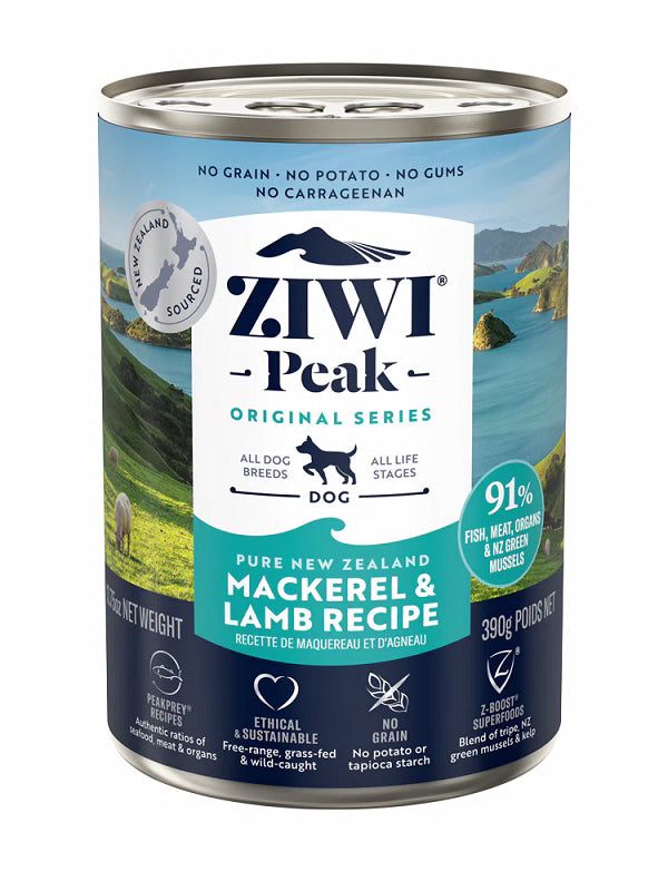 Ziwi Peak - Dog Can Mackerel & Lamb 390g